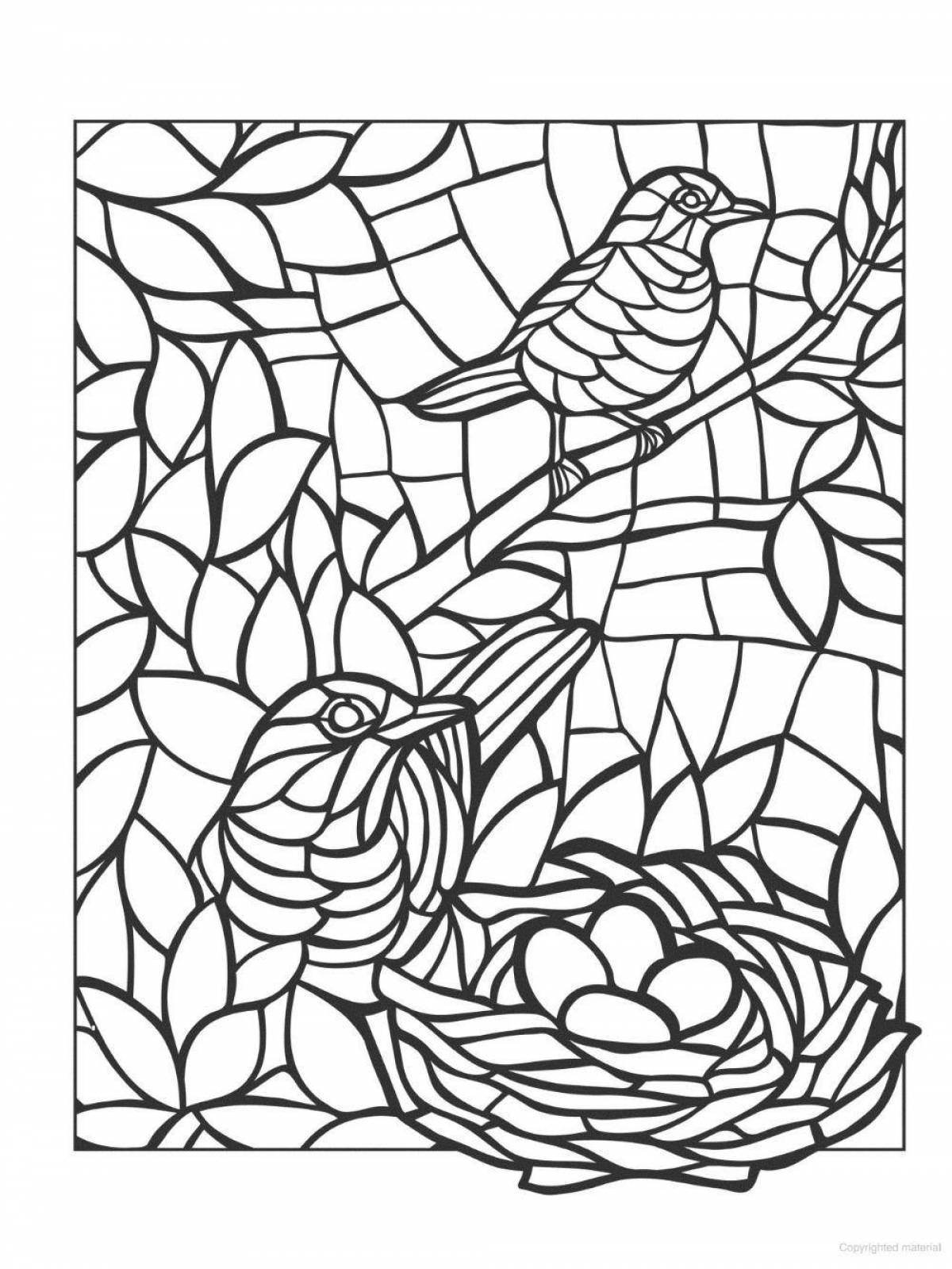 Exquisite stained glass coloring book for kids