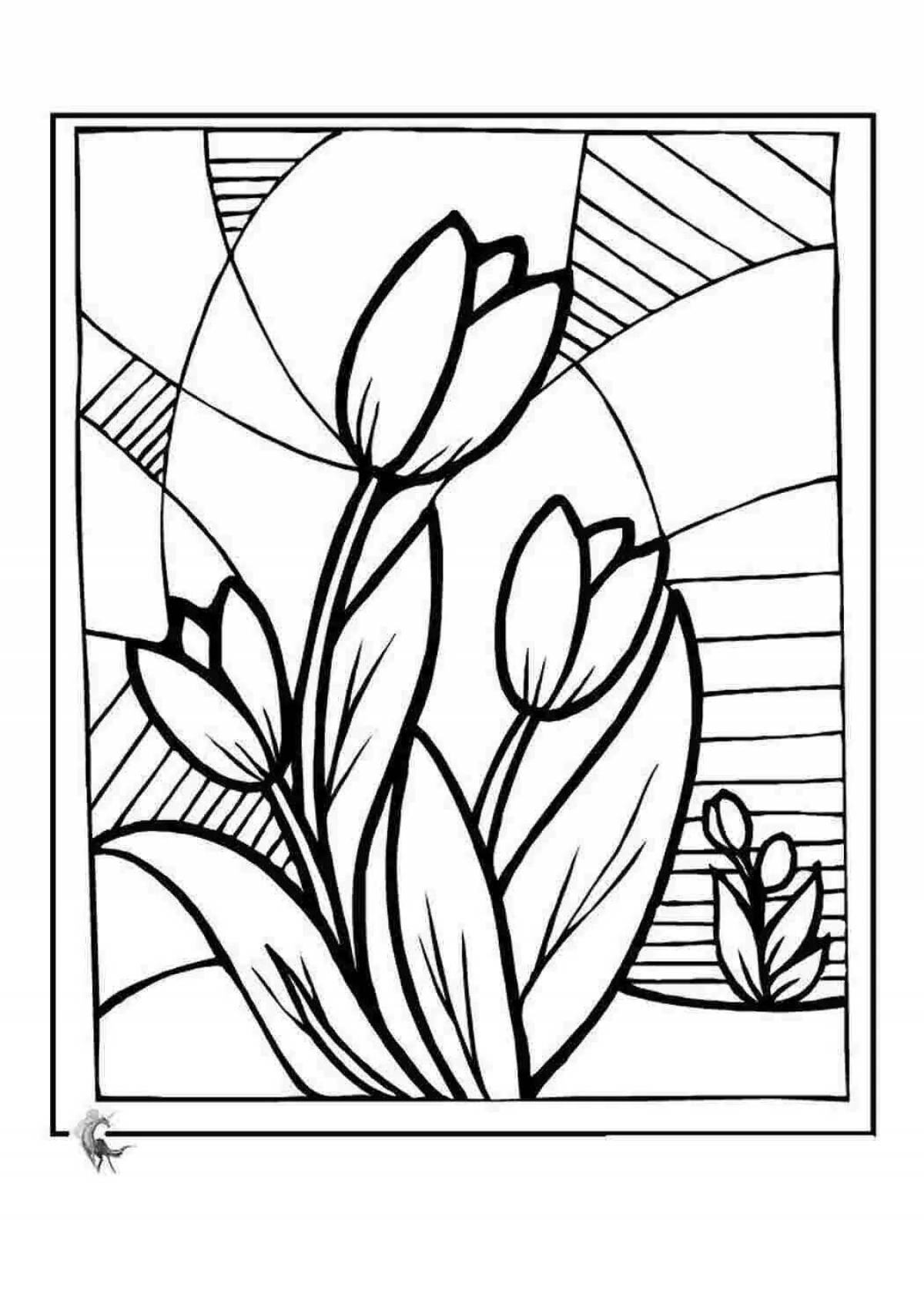 Glitter stained glass coloring pages for kids