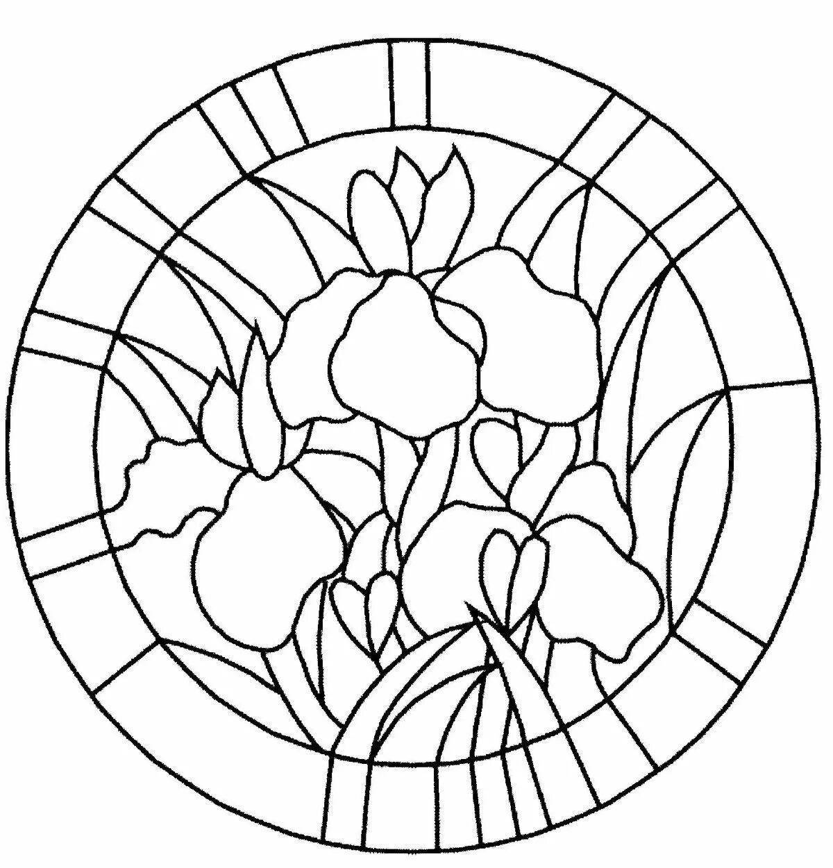 Violent stained glass coloring pages for babies