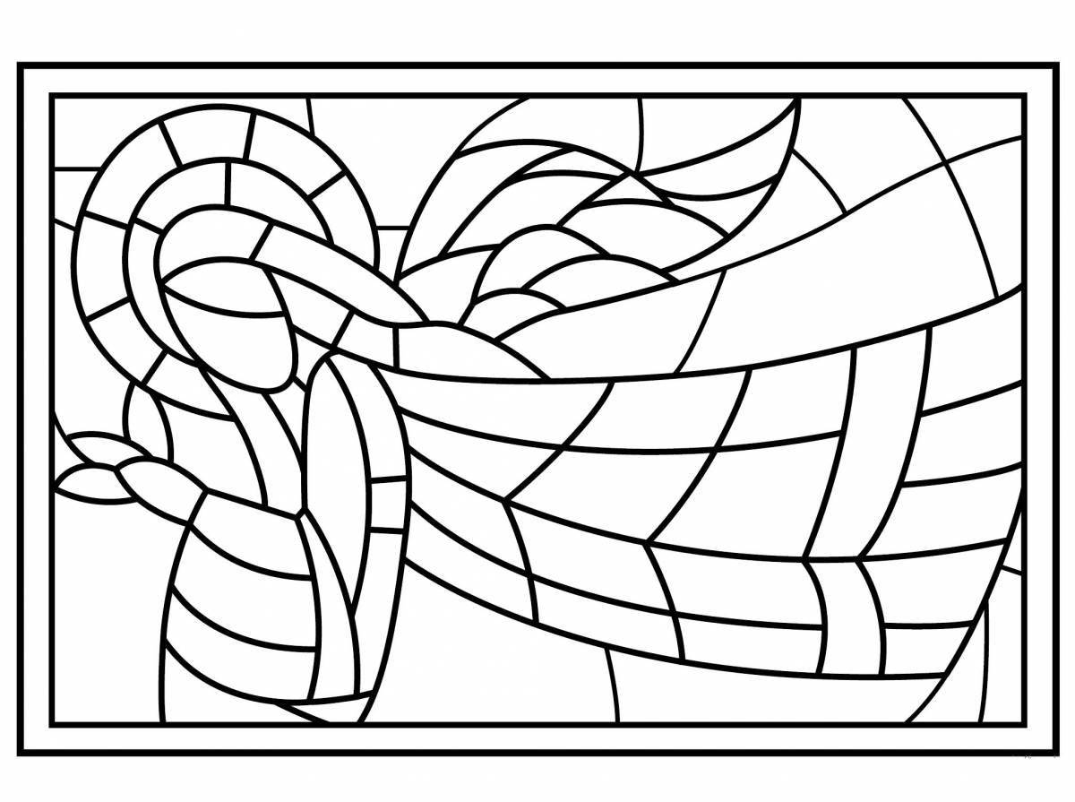 Exotic stained glass coloring pages for kids