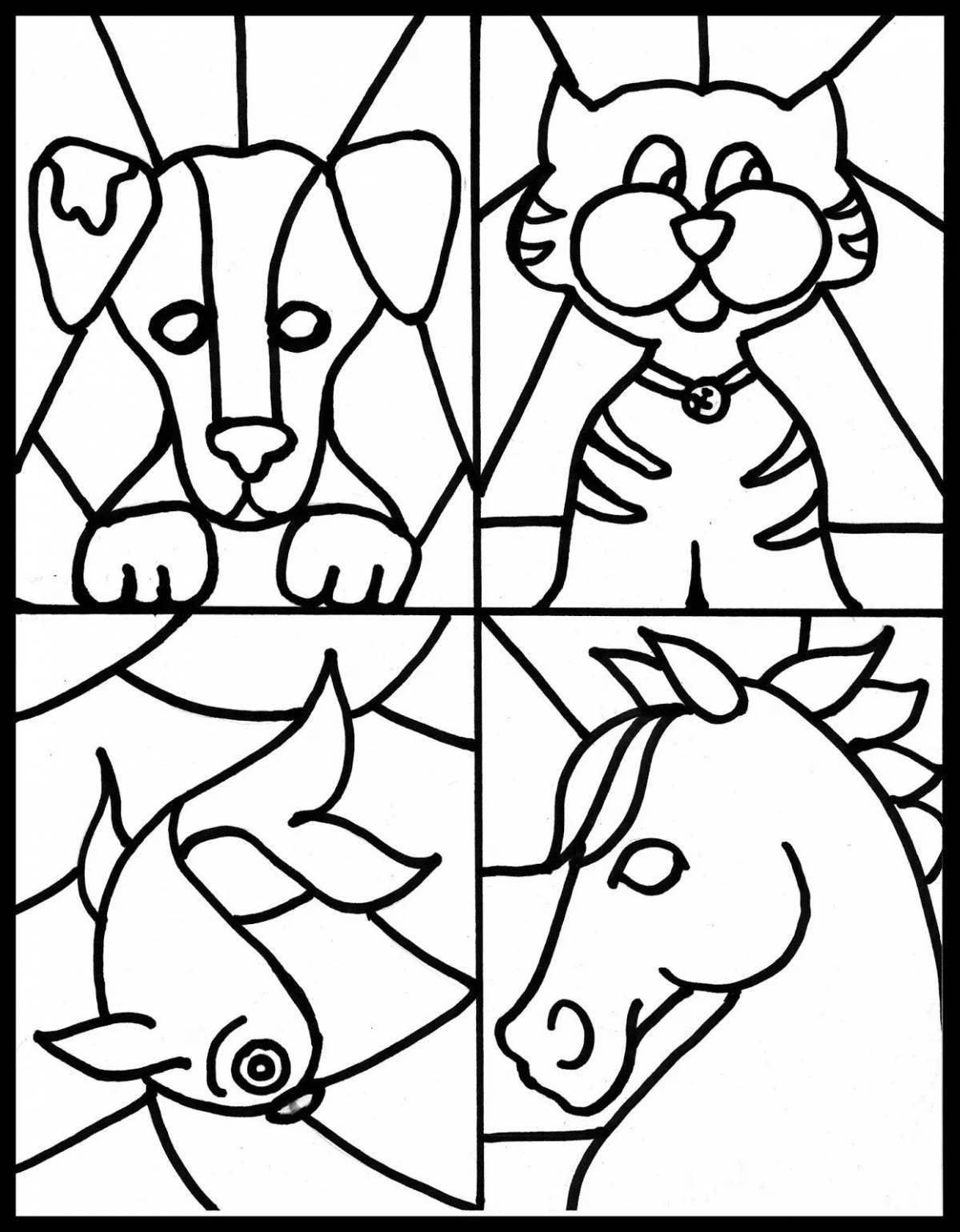 Beautiful stained glass coloring pages for kids