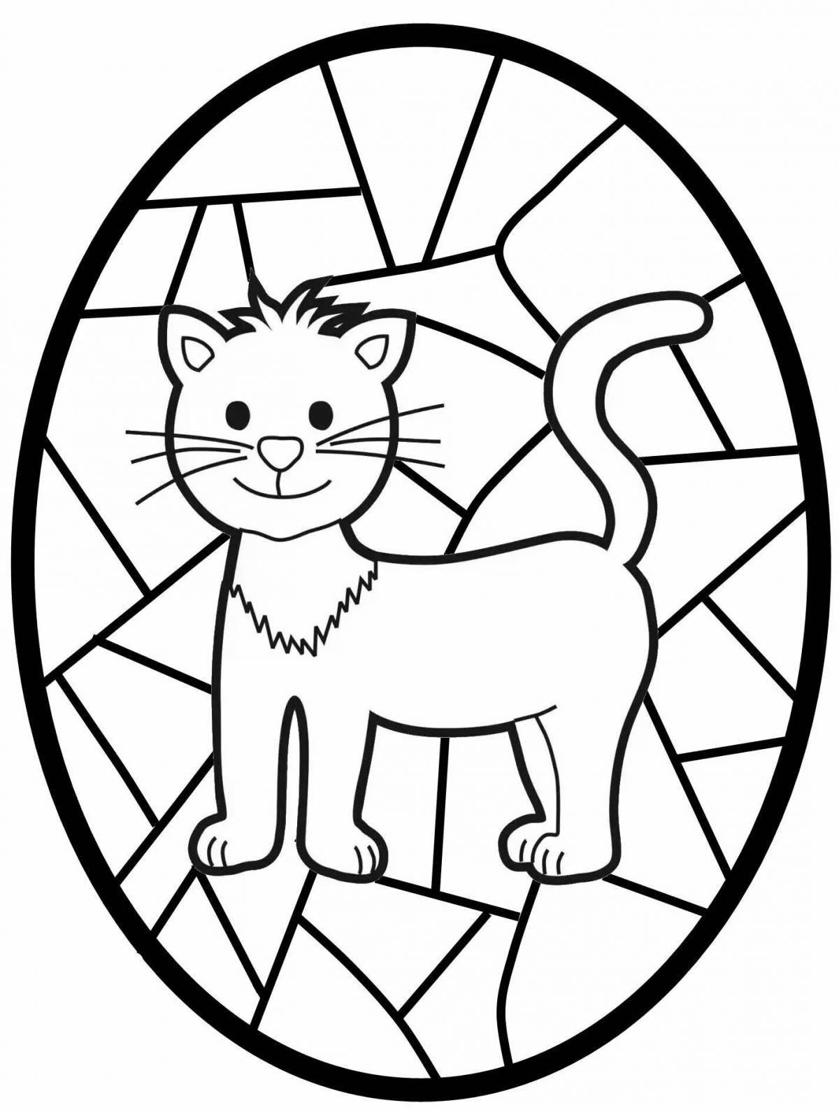 Stylish stained glass coloring book for kids