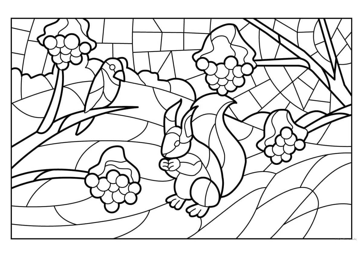 Vibrant stained glass coloring pages for children