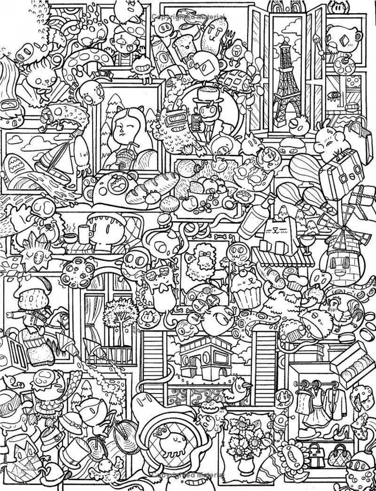 Large coloring page with many details
