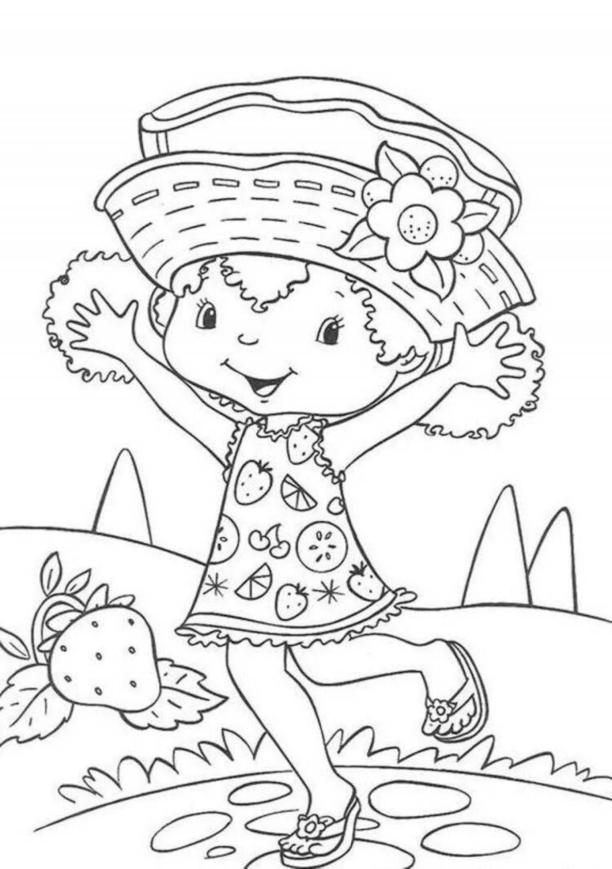 Fairytale coloring book for girls strawberry