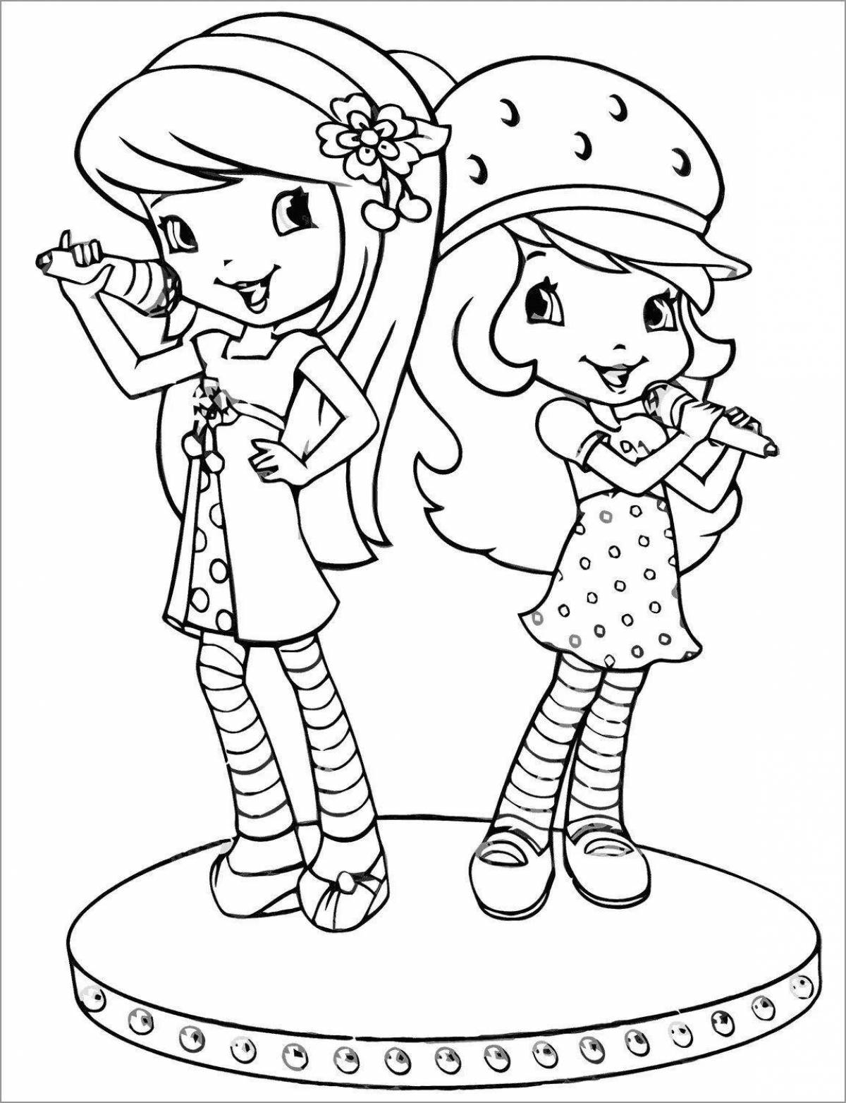 Strawberry Glitter Coloring Book for Girls