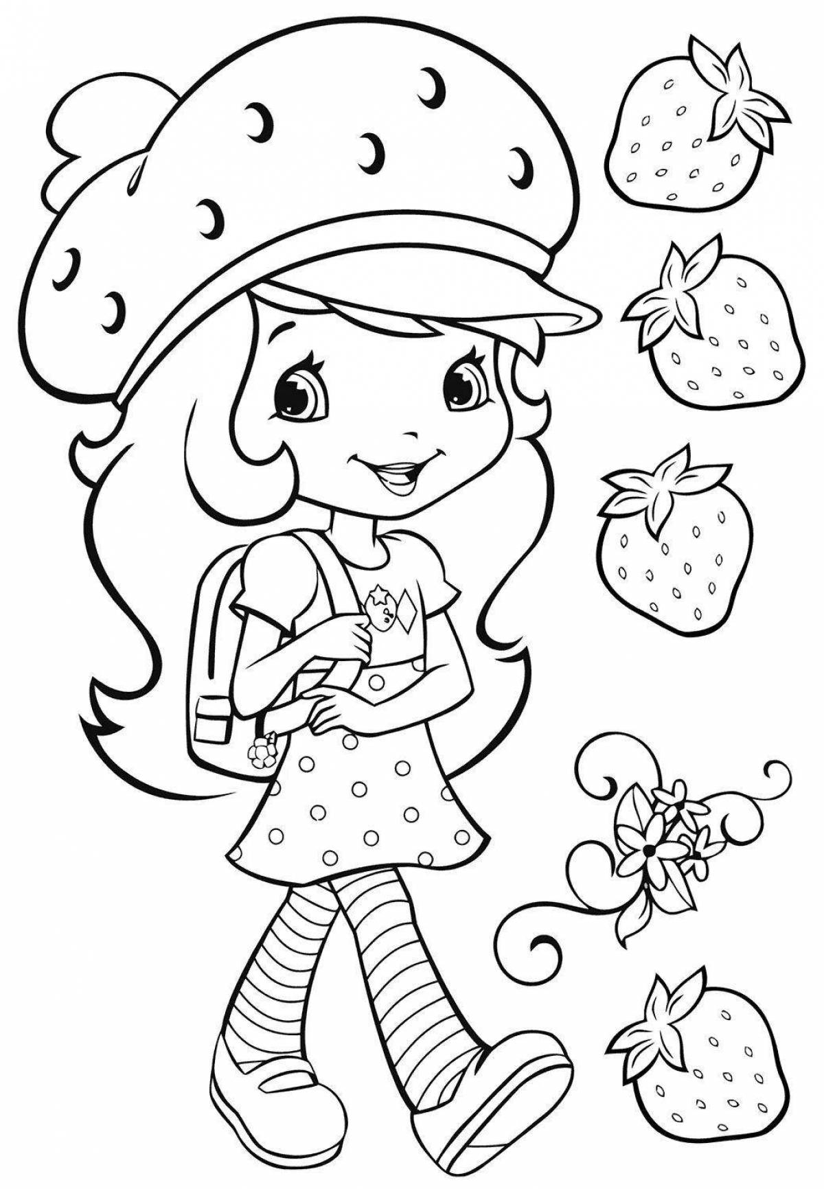 Fun coloring for girls strawberry