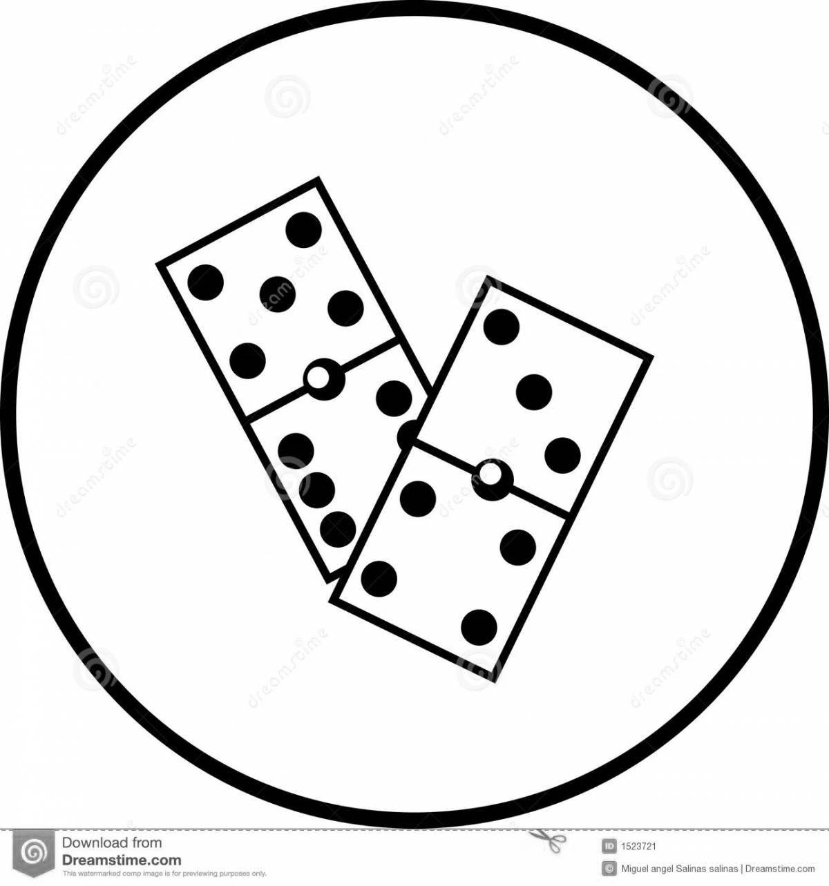 Funny domino coloring pages for kids