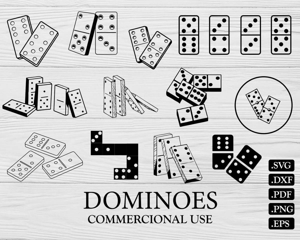 Colorful domino coloring page for high school students