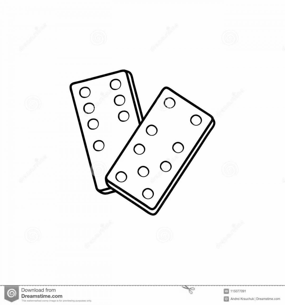 Colourful domino coloring page for college students