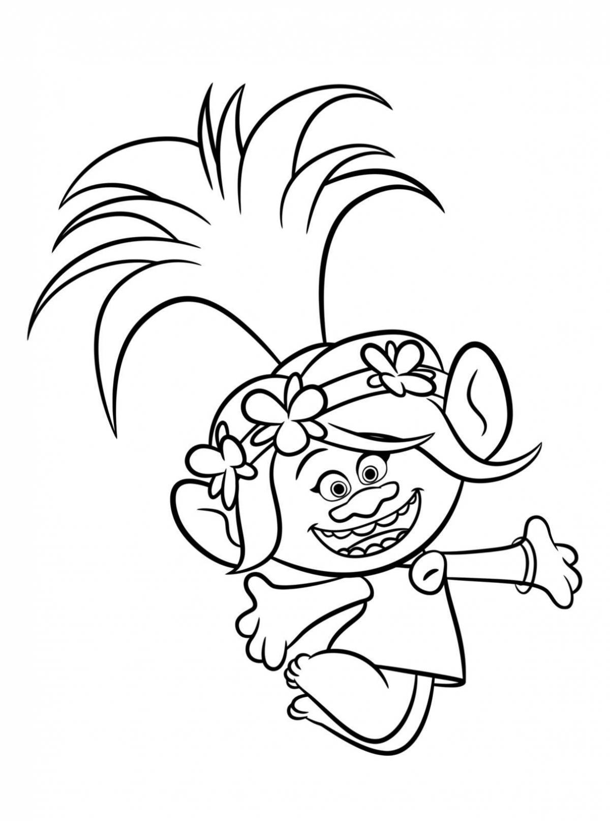 Photo Colorful coloring book for troll girls