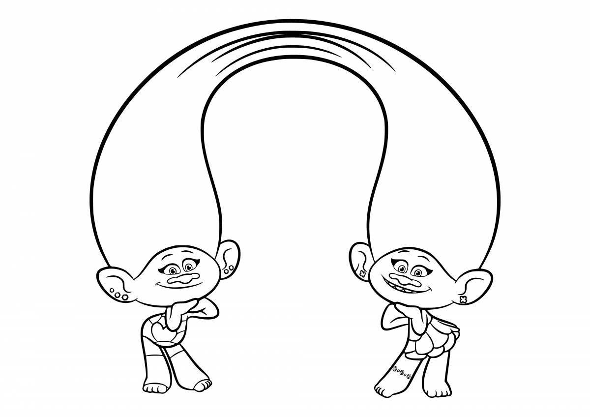 Photo Adorable coloring book for troll girls