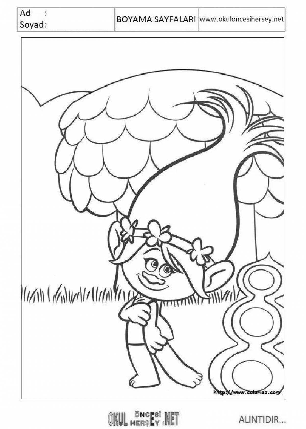 Coloring book for troll girls