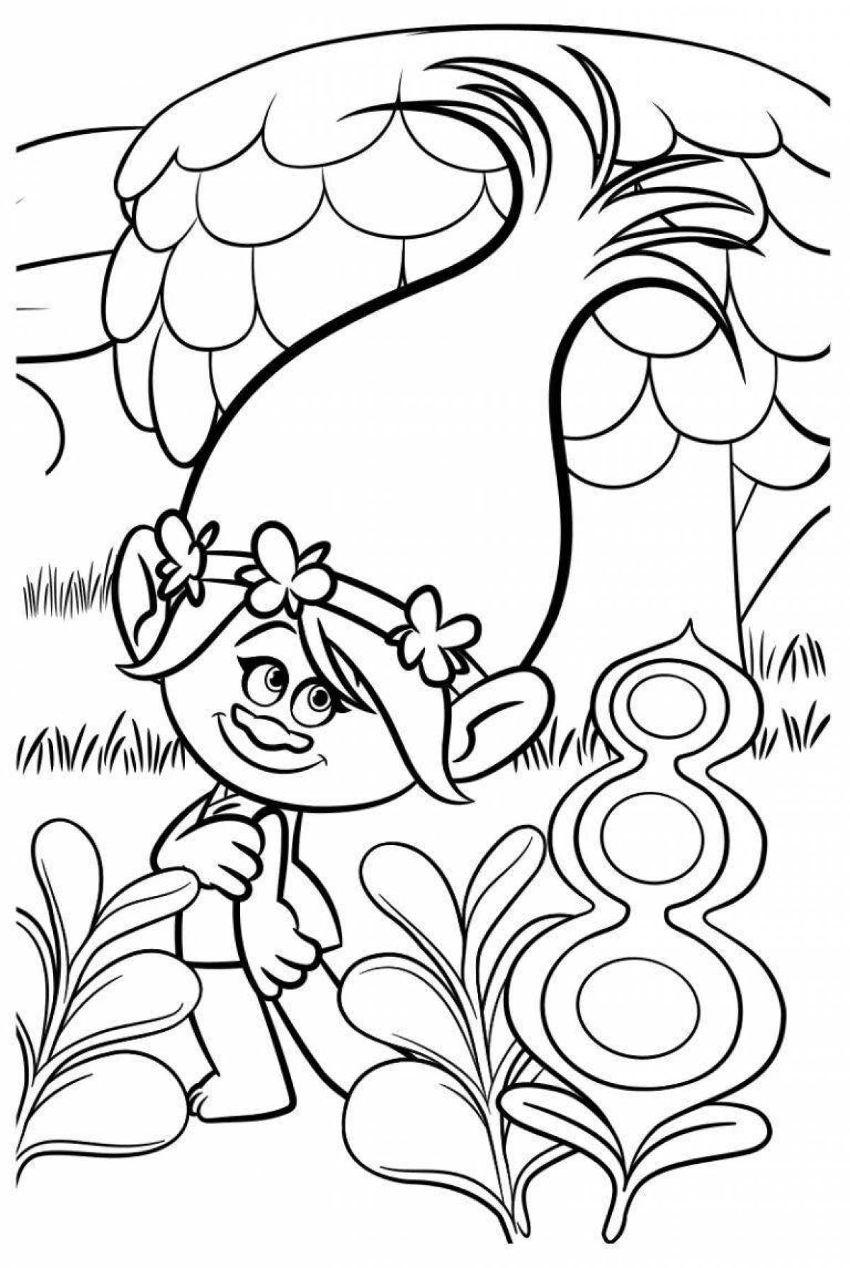 Fairytale coloring book for troll girls