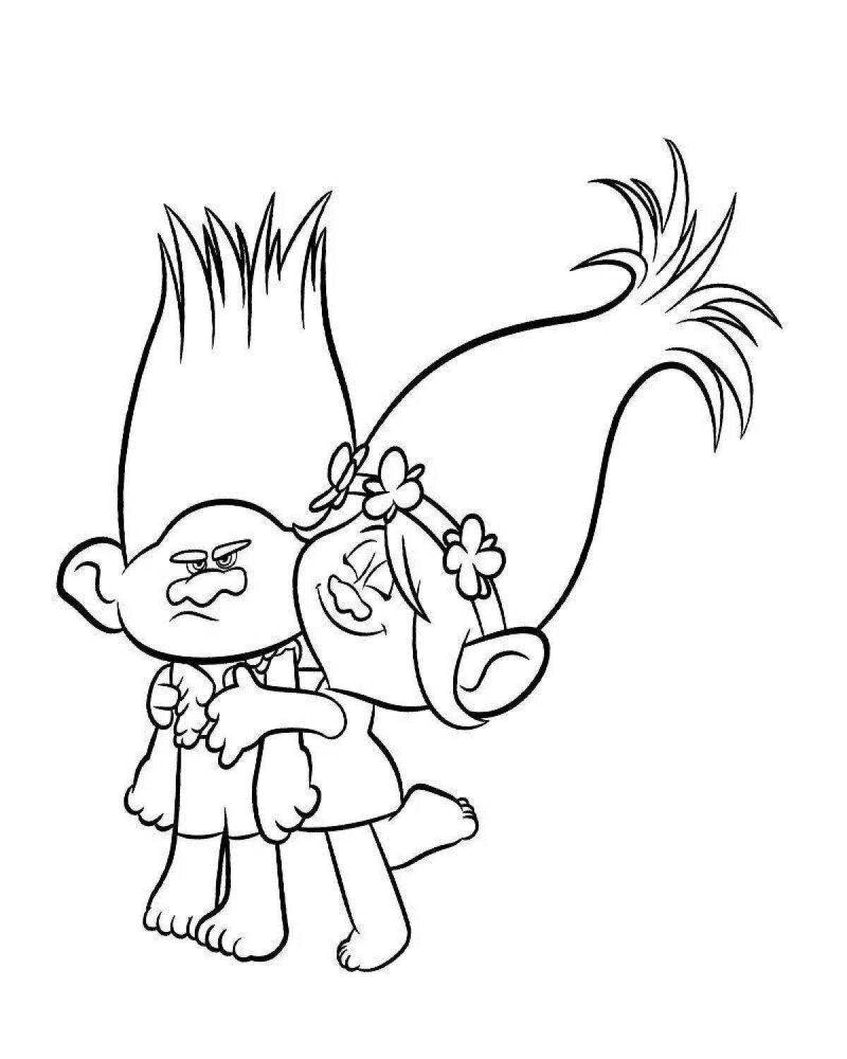Exquisite coloring book for troll girls