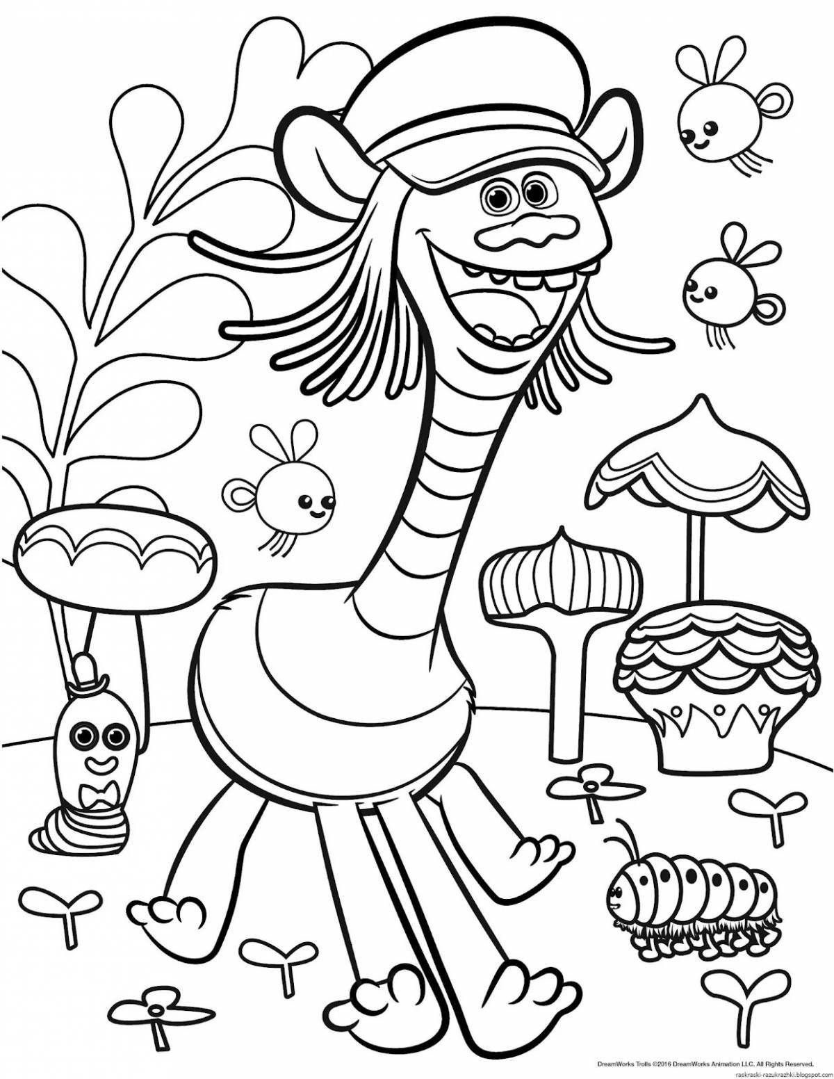 Photo Beautiful coloring book for troll girls