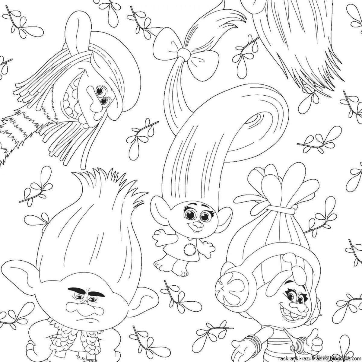 Photo Fun coloring book for troll girls
