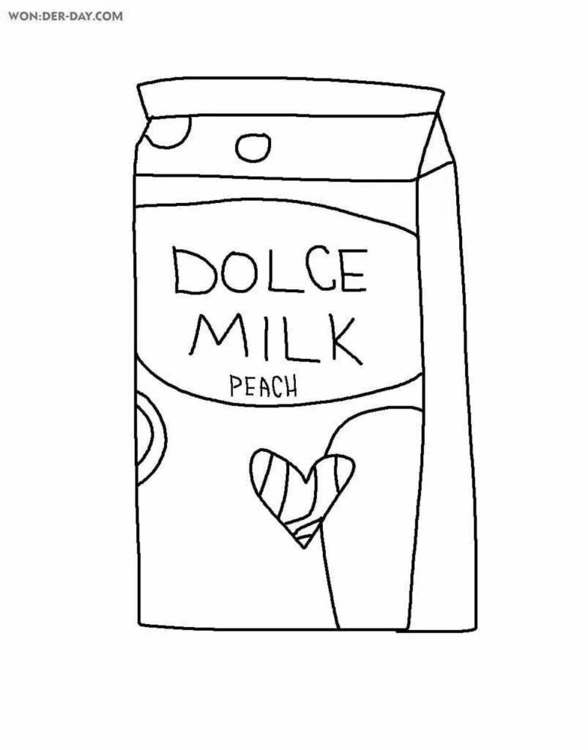 Coloring book elegant milk cosmetics dolce