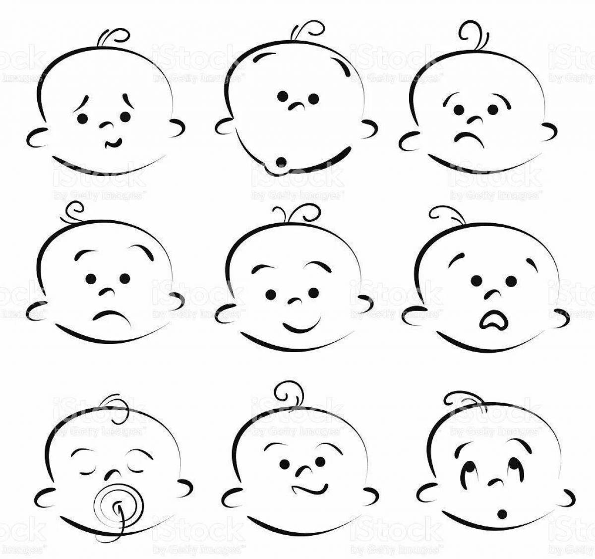 Exuberant emotion coloring pages for preschoolers