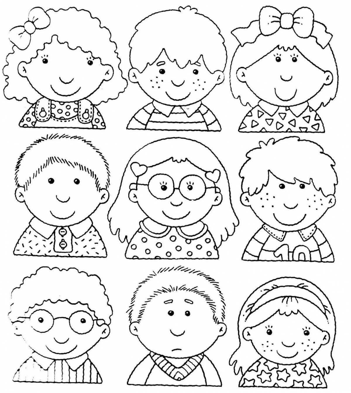 Serene emotion coloring pages for preschoolers
