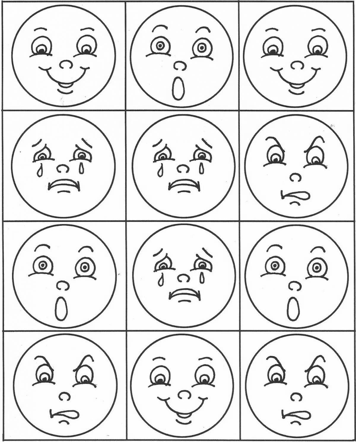Vibrant emotion coloring pages for preschoolers