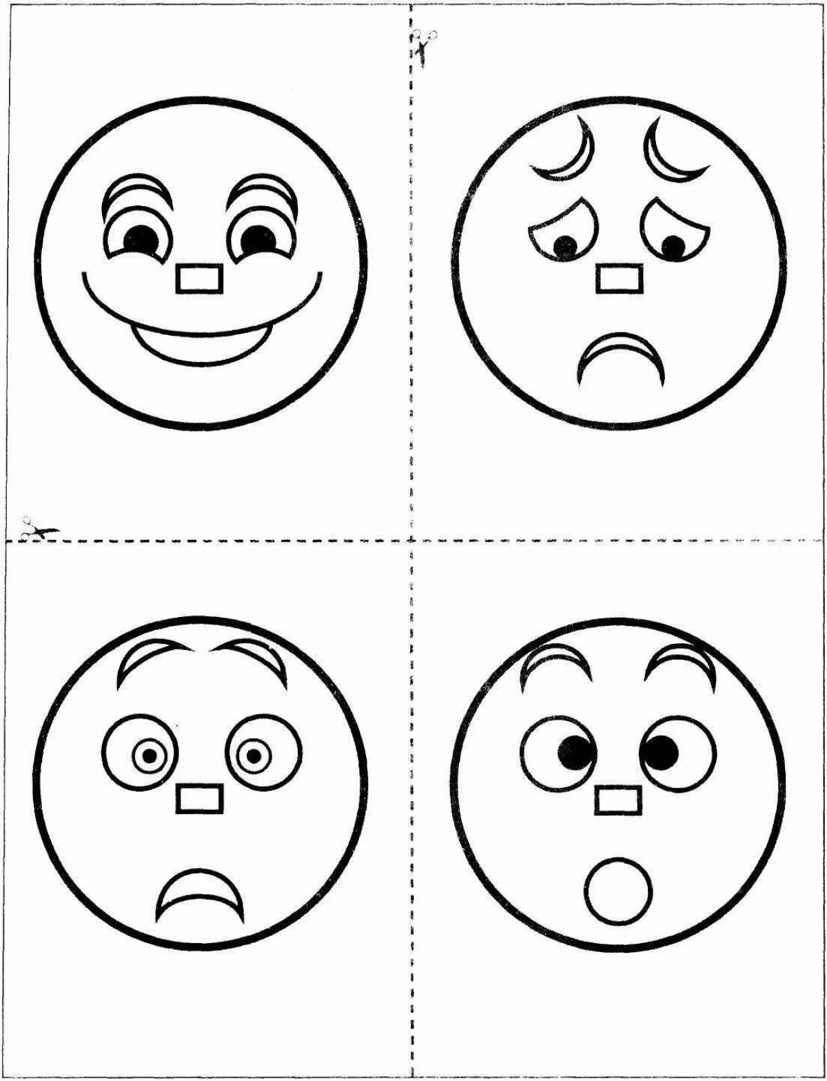 Witty emotion coloring pages for preschoolers