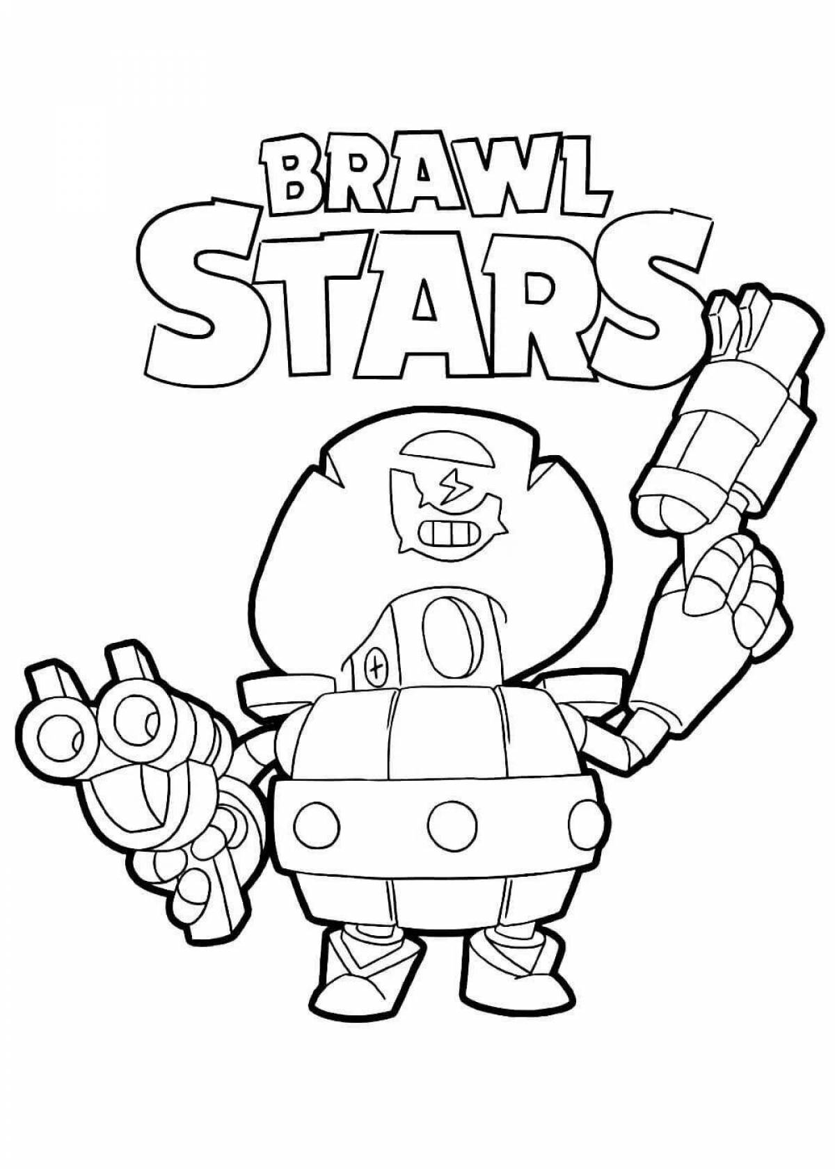 Coloring artistic bravo stars lettering page
