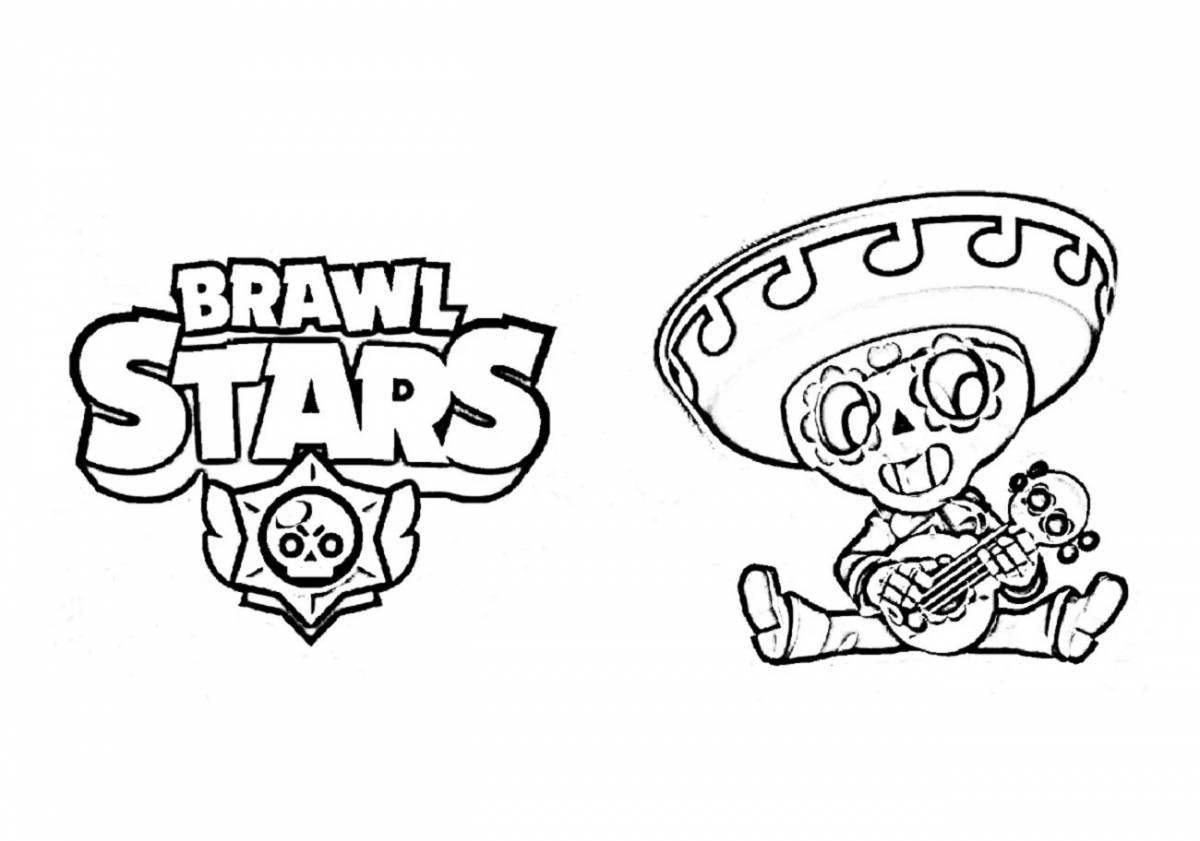 Charming coloring bravo stars lettering page