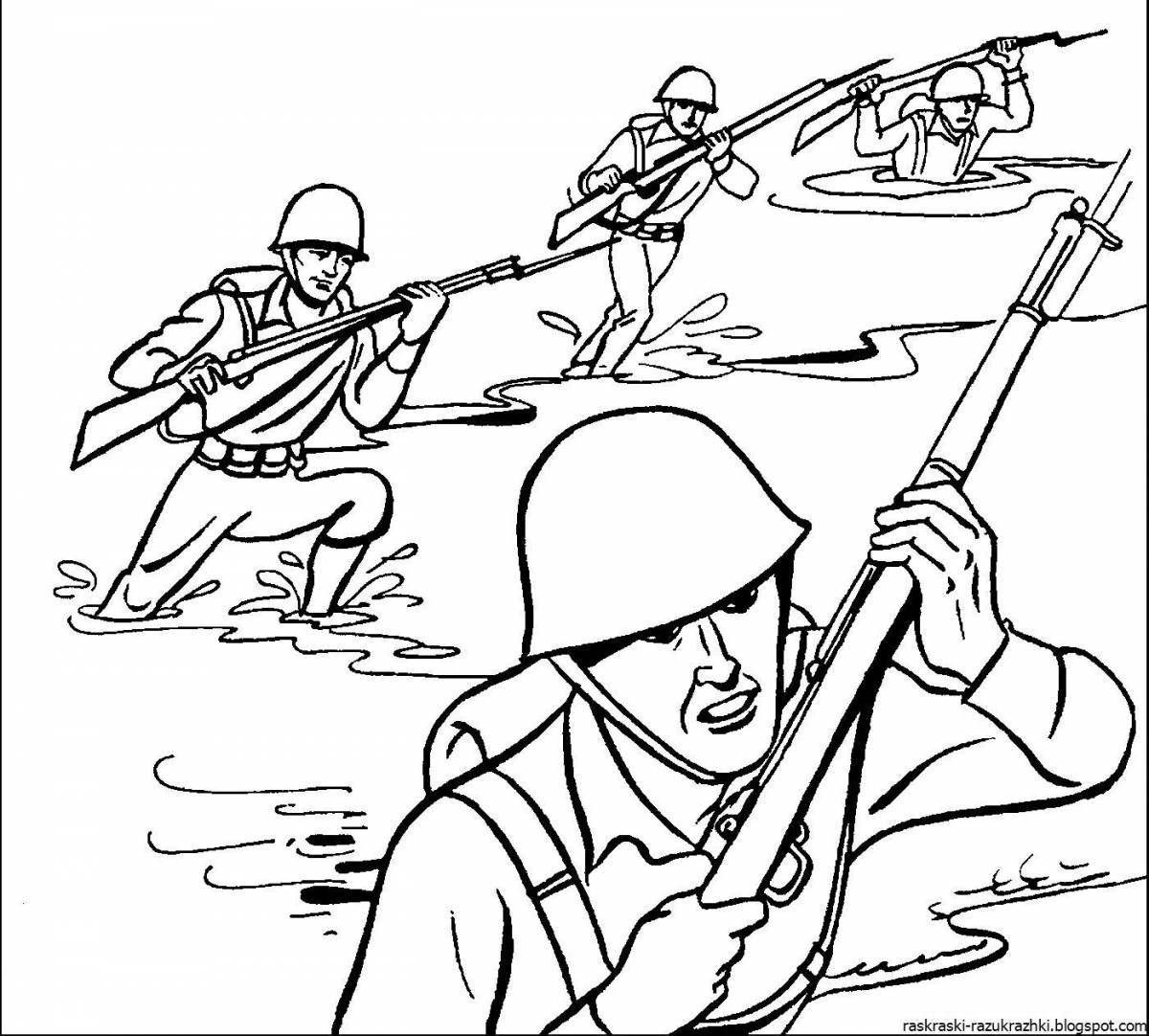 Great military march coloring page