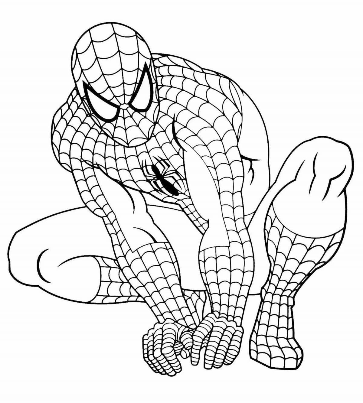Colorful spider-man coloring page