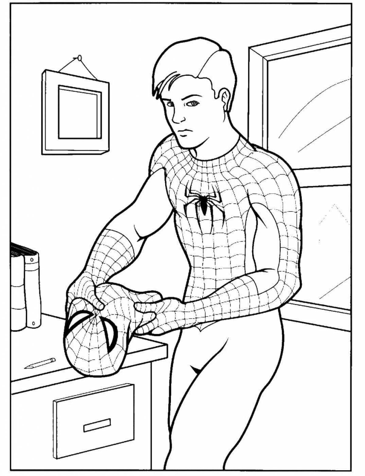 Забавная раскраска человека-паука