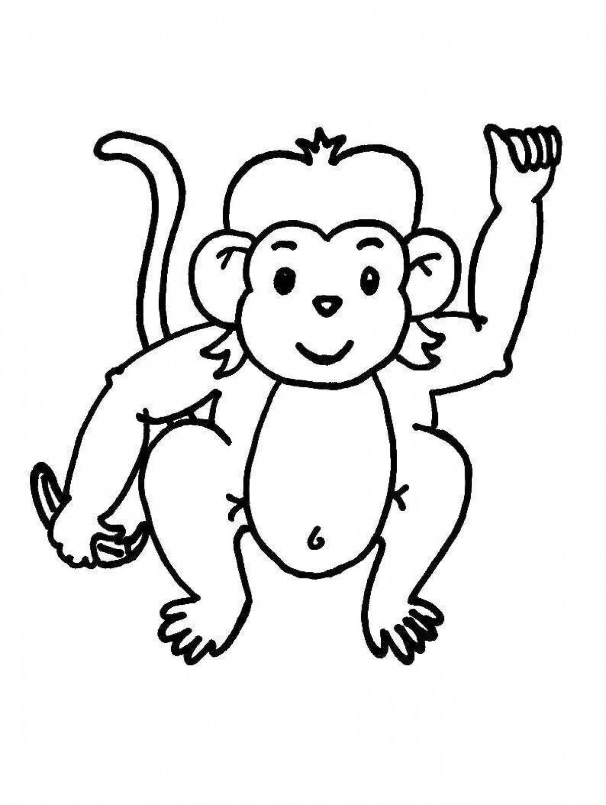 Colorful chimpanzee coloring pages for kids