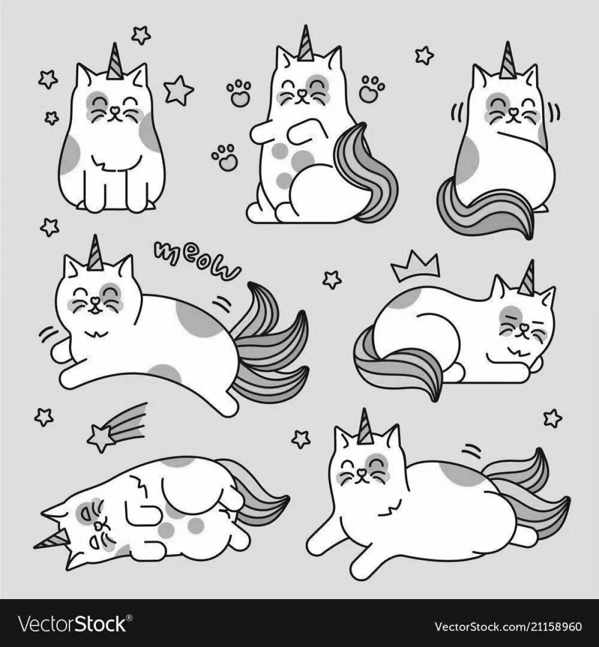 Cute cat coloring page