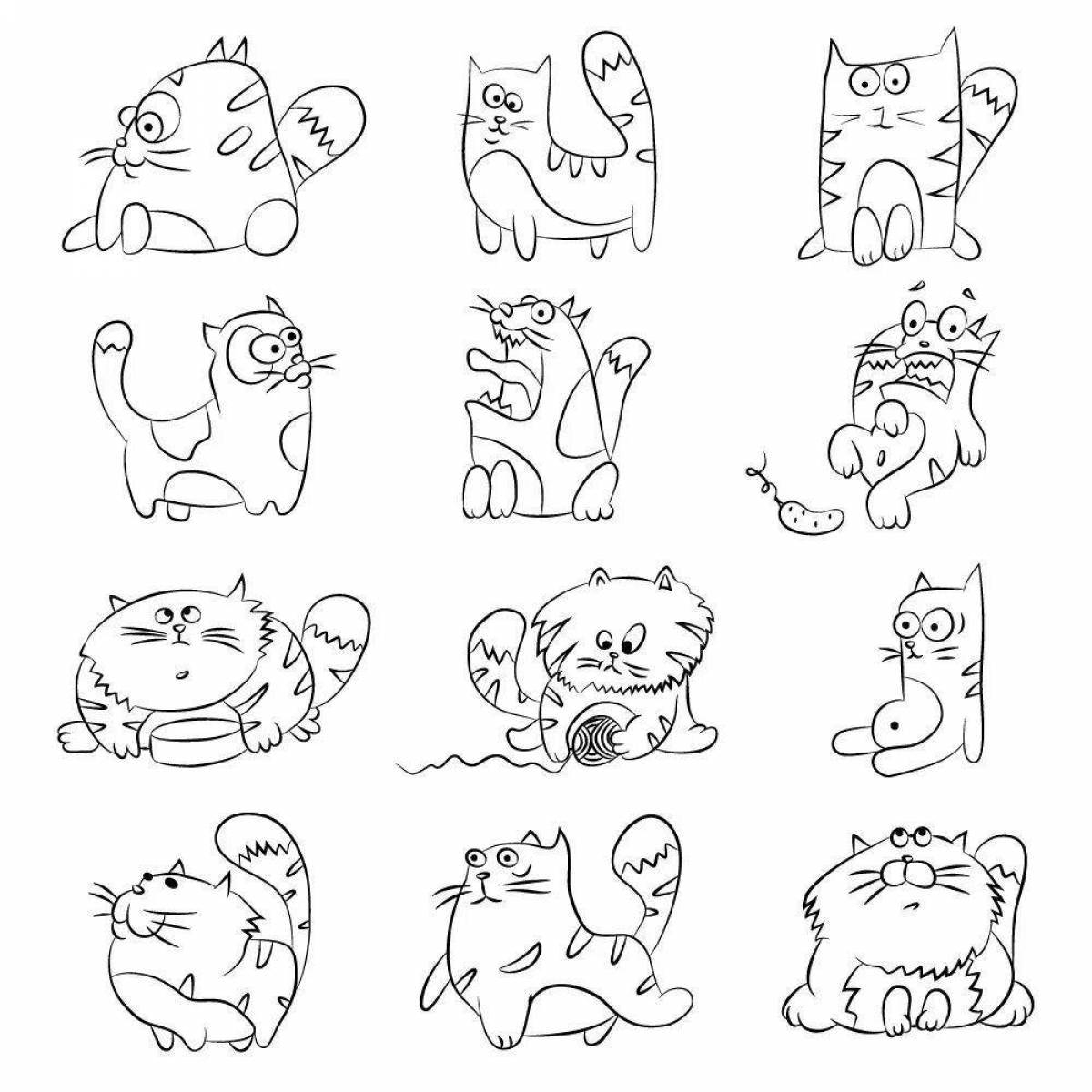 Coloring majestic cat sticker