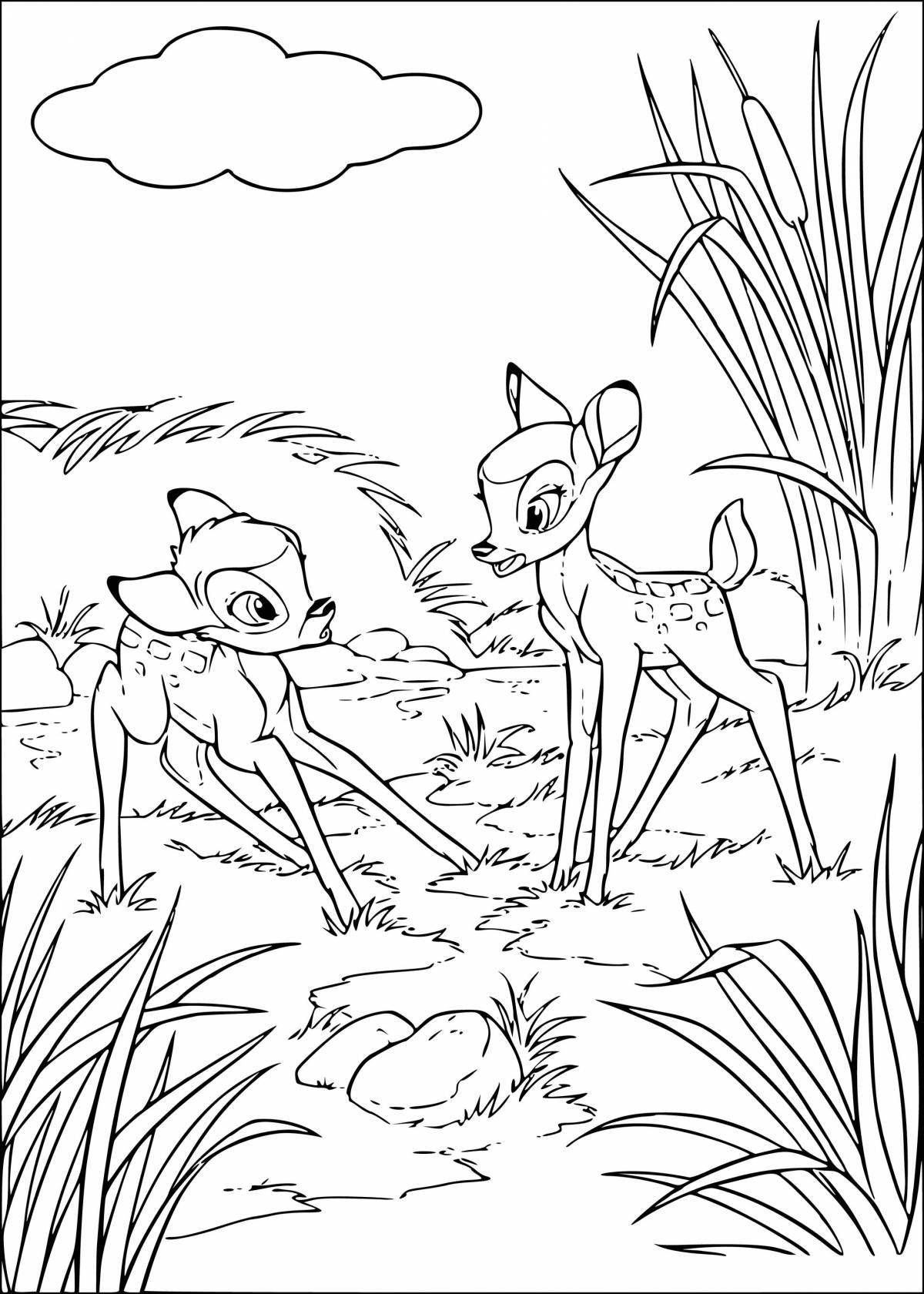 Fun coloring bambi for kids