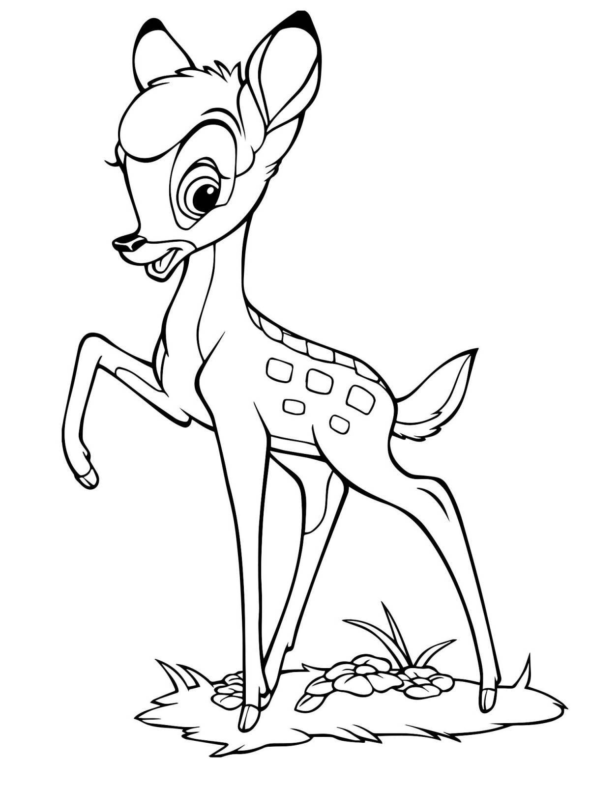 Photo Bambi bright coloring for kids