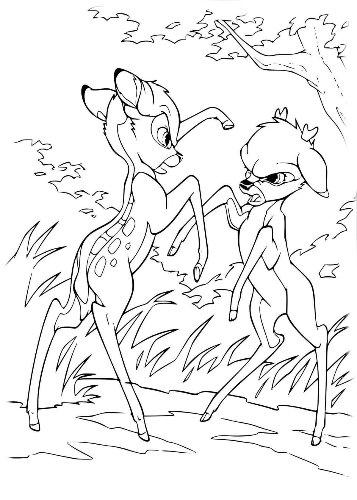 Sweet bambi coloring for kids