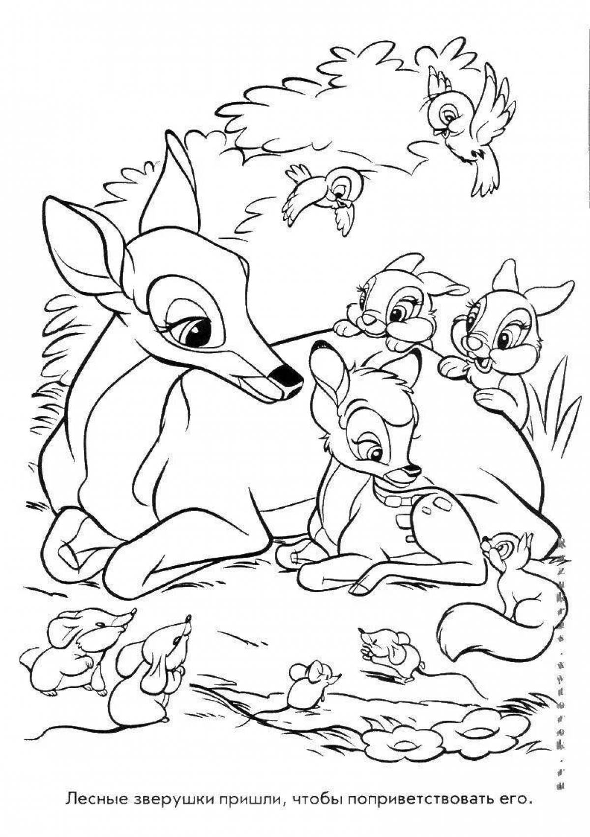 Fun coloring bambi for kids
