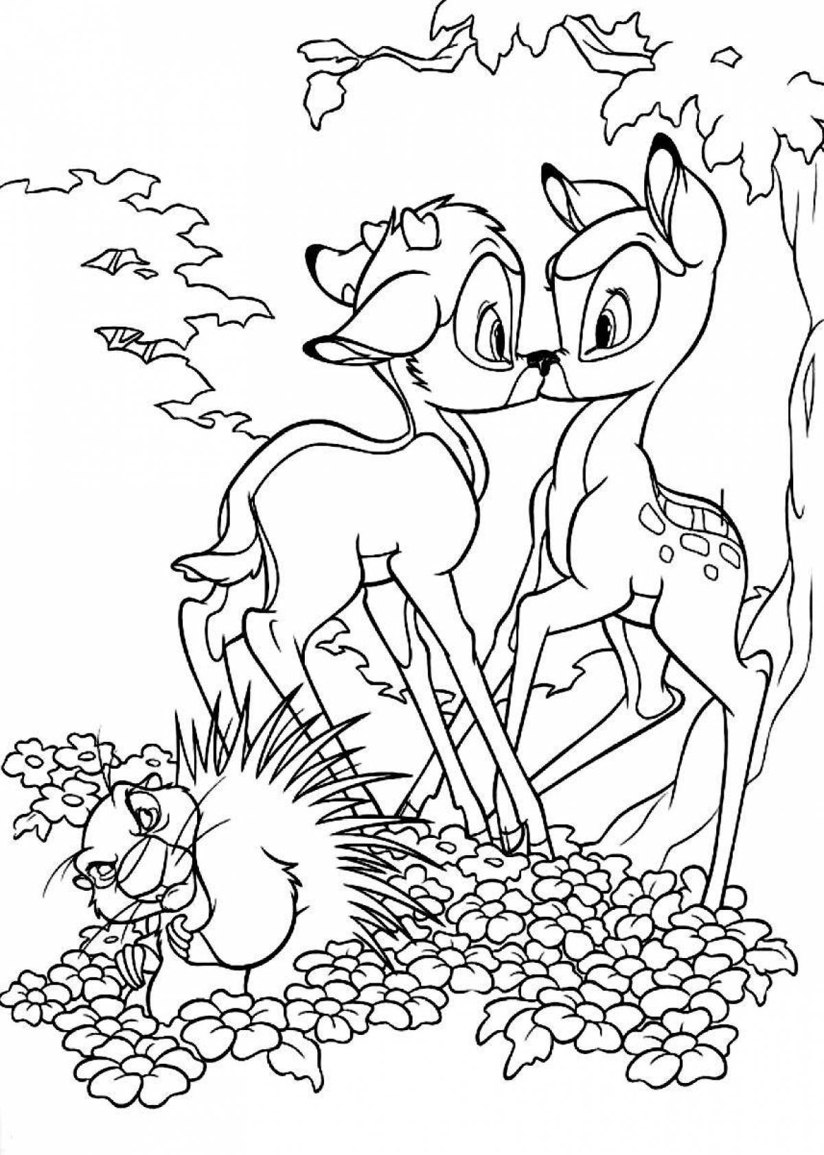 Creative bambi coloring for kids