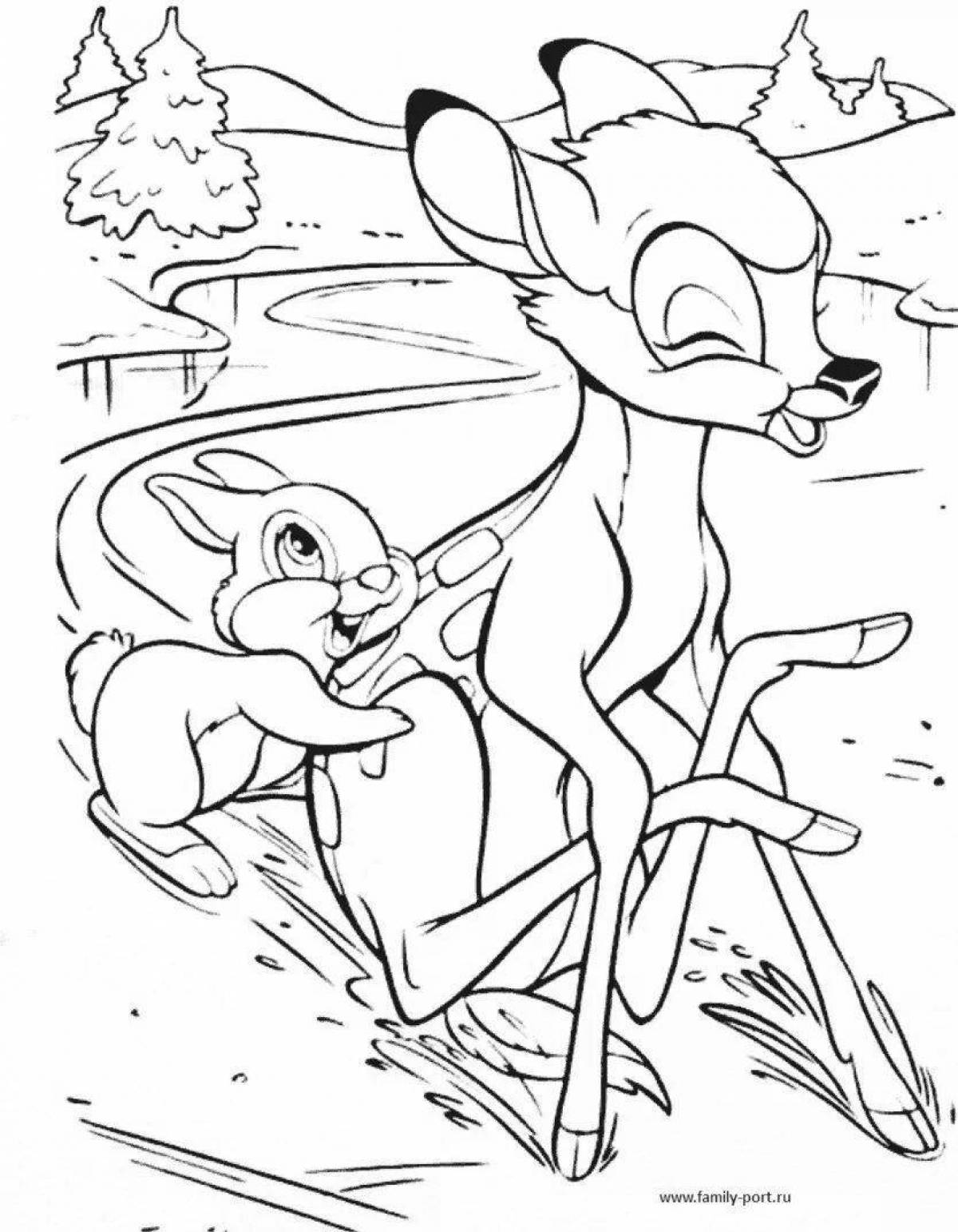 Attractive bambi coloring book for kids