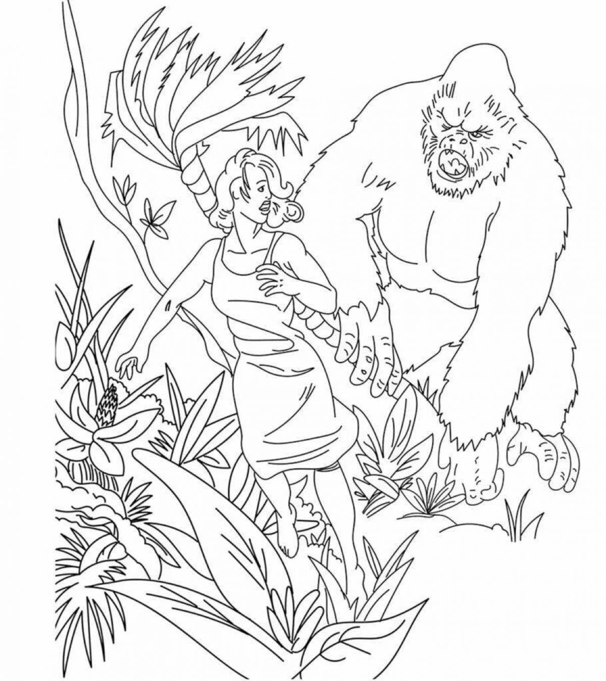 Photo Amazing king kong coloring book for kids