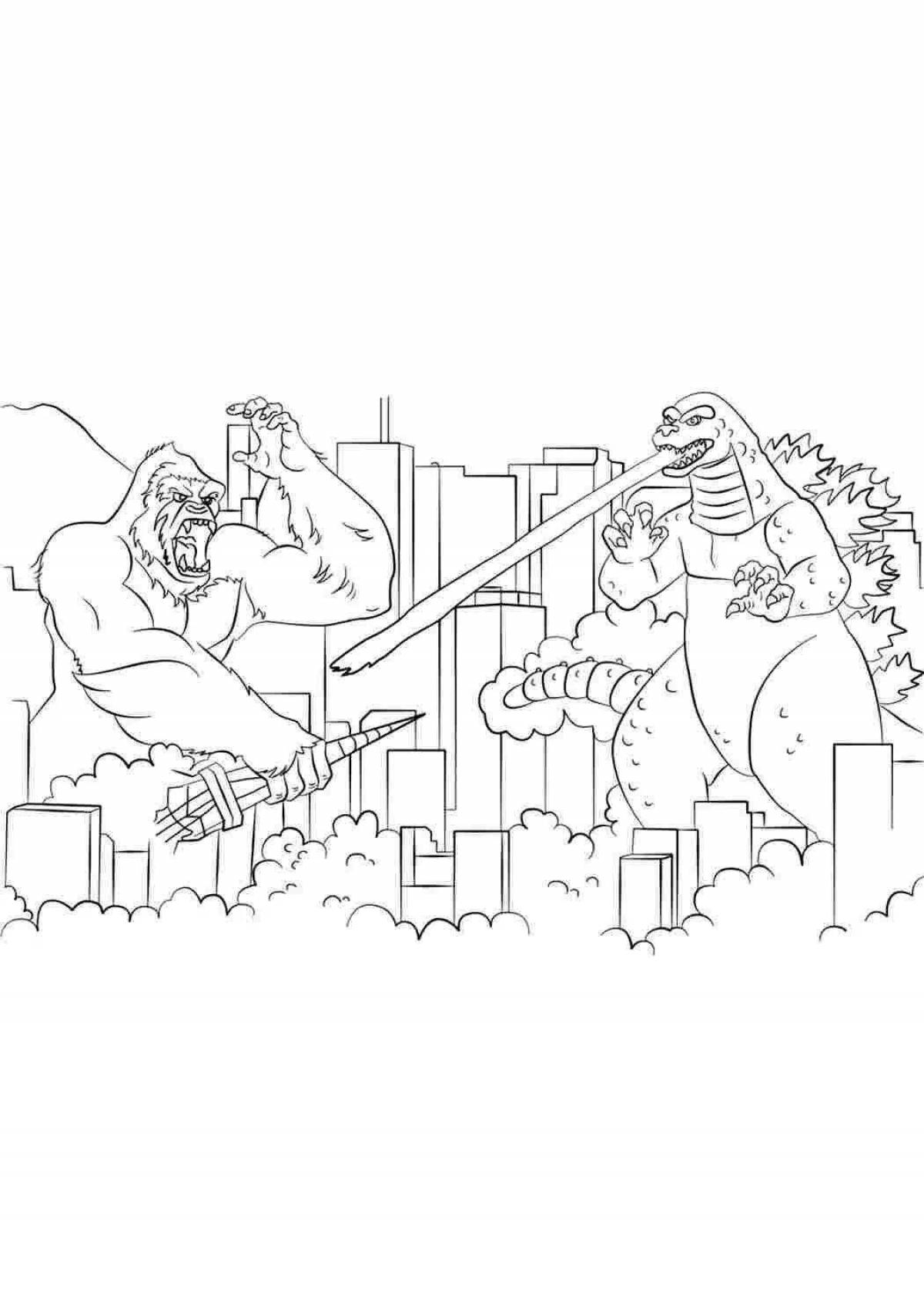 Cute king kong coloring book for kids