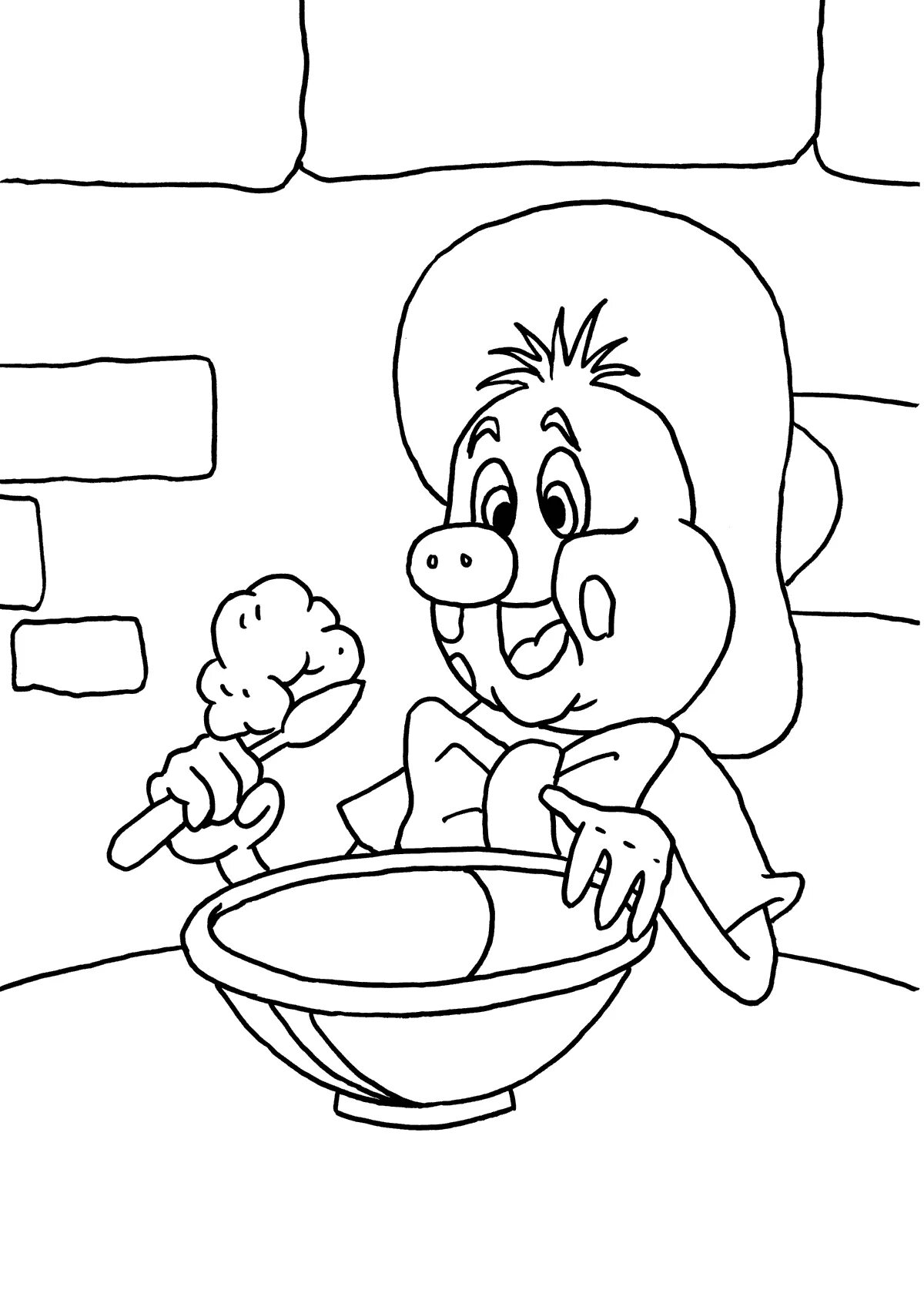 Остроумная мультяшная раскраска funka