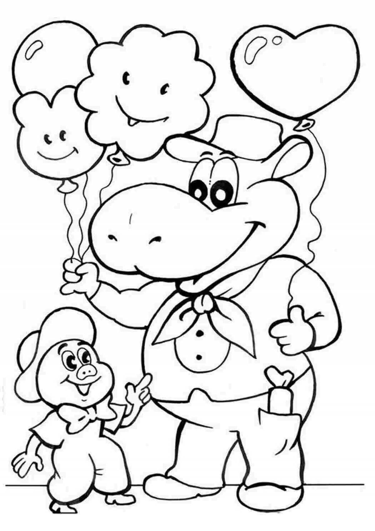 Милая мультяшная раскраска funka