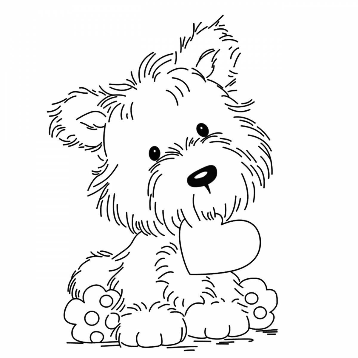 Adorable little puppy coloring book