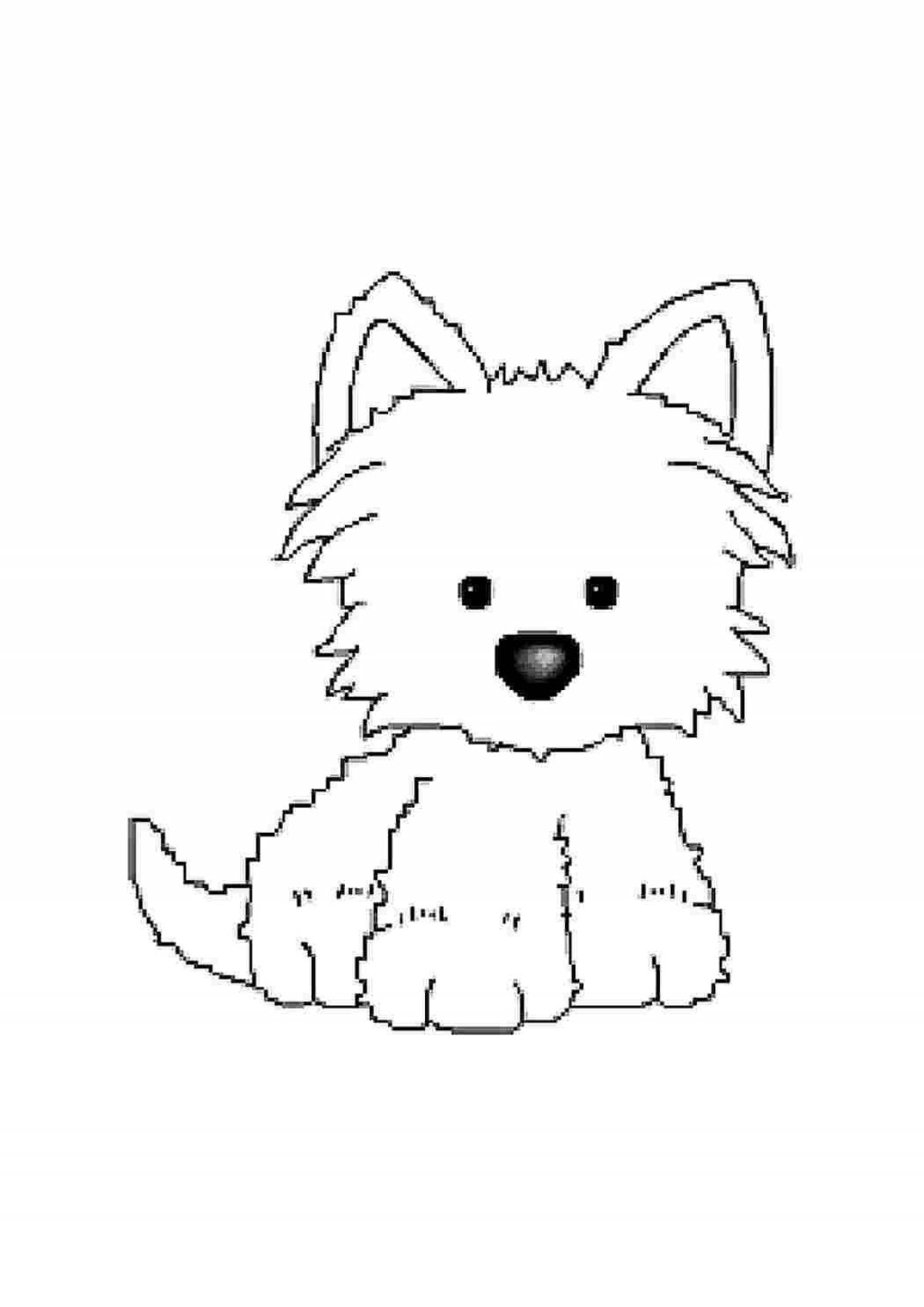 Coloring page adorable little puppy