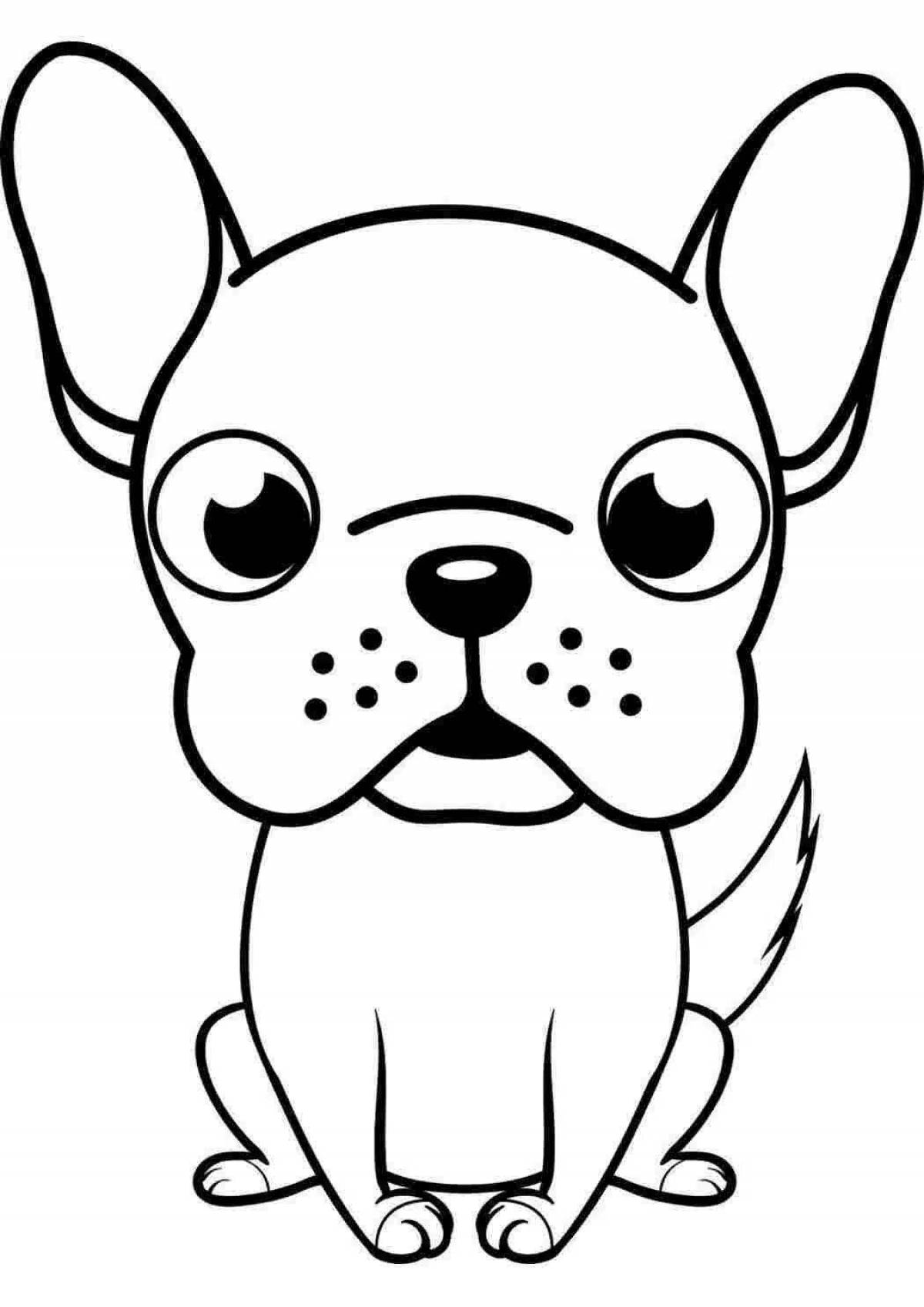 Coloring page playful little puppy
