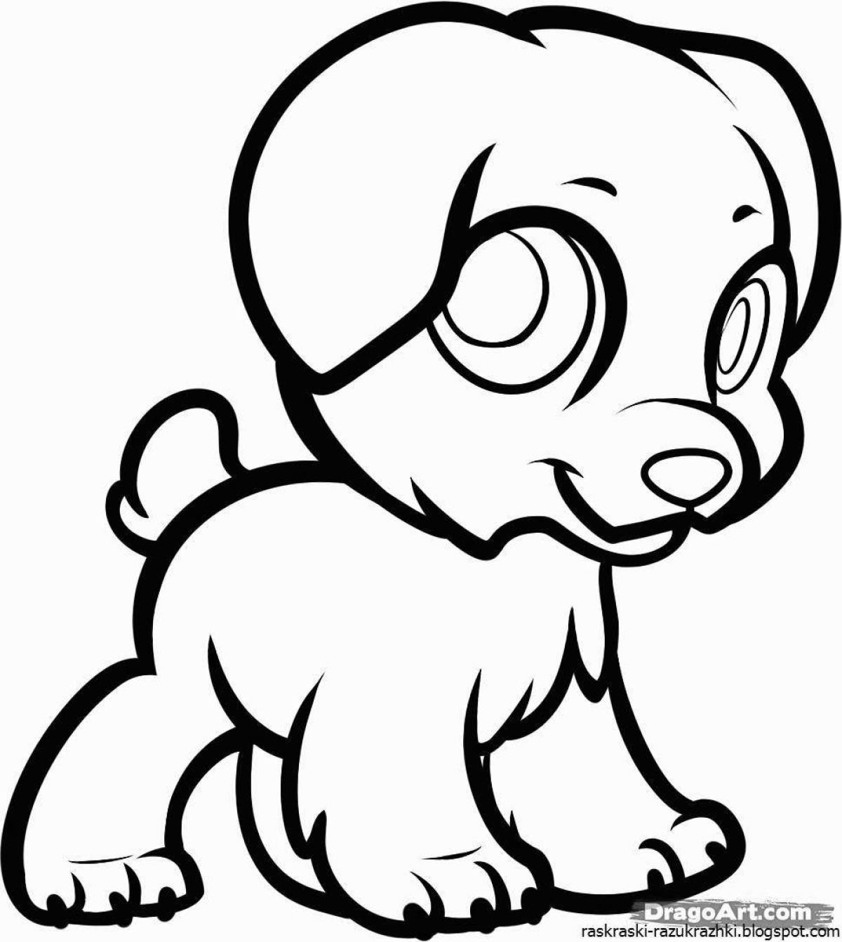 Coloring page precious little puppy