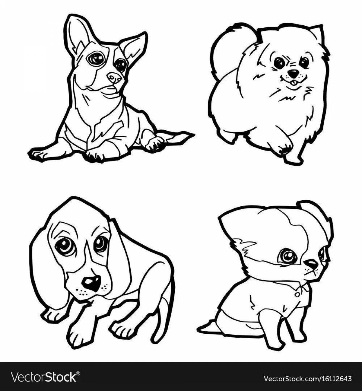 Cute little puppy coloring book