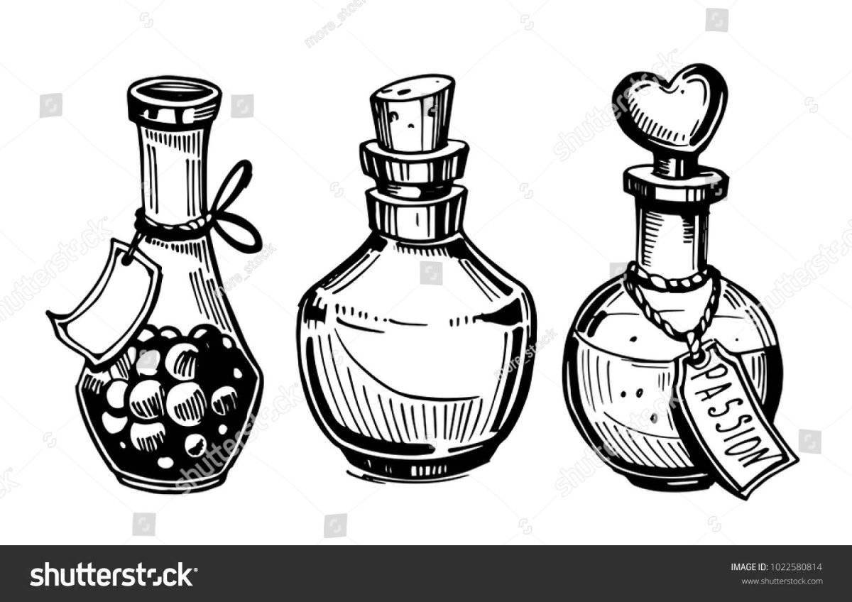 Glowing coloring in a bottle